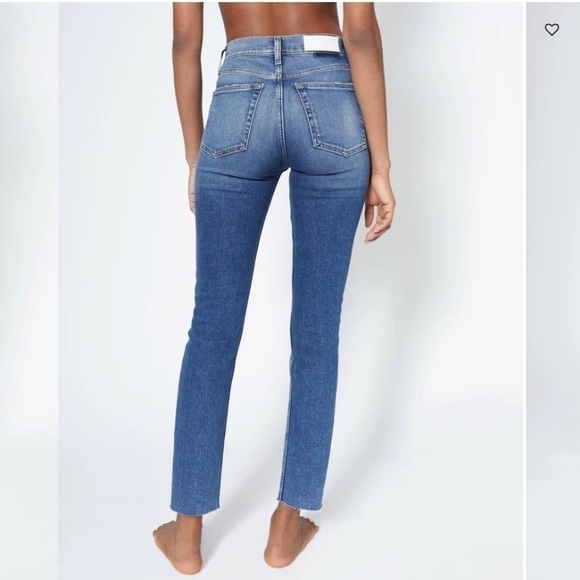 Re/done originals High Rise ankle crop Distressed Skinny Jeans size 26 NWT - Picture 3 of 9